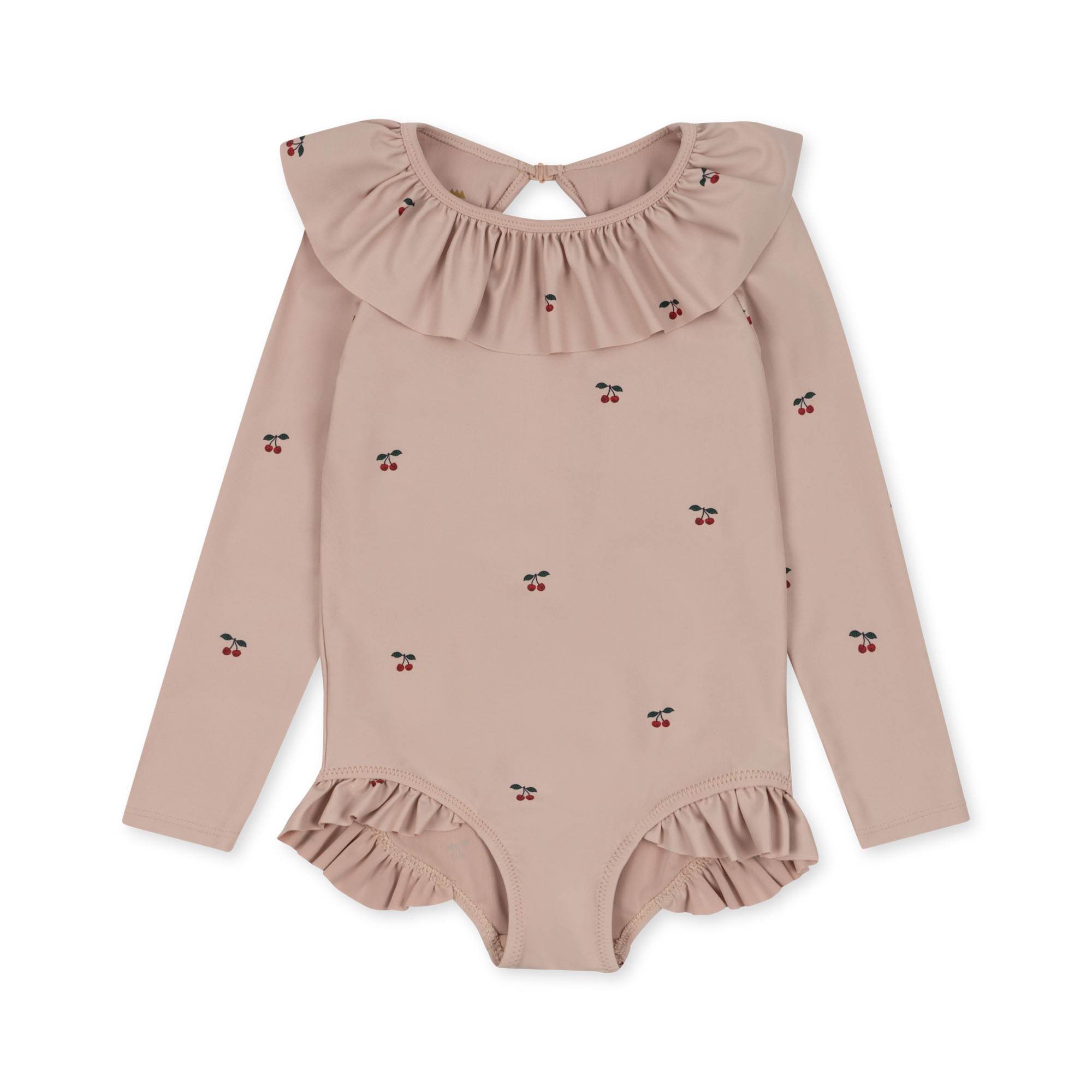 Manuca longsleeve frill swimsuit - cherry blush - Couleur Locale Kids