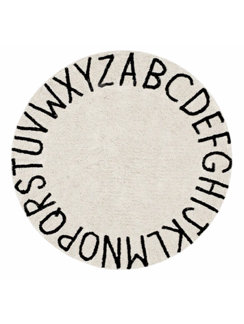 Lorena Canals Wasbaar Tapijt Round ABC - Natural/Black