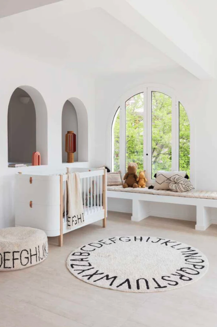 Lorena Canals Washable Rug Round ABC - Natural/Black