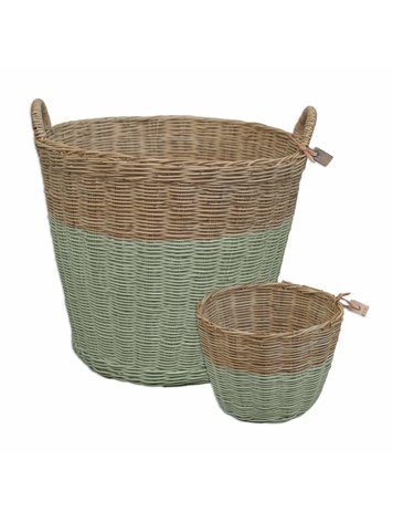 Numero 74 Rattan Storage Basket - Sage Green