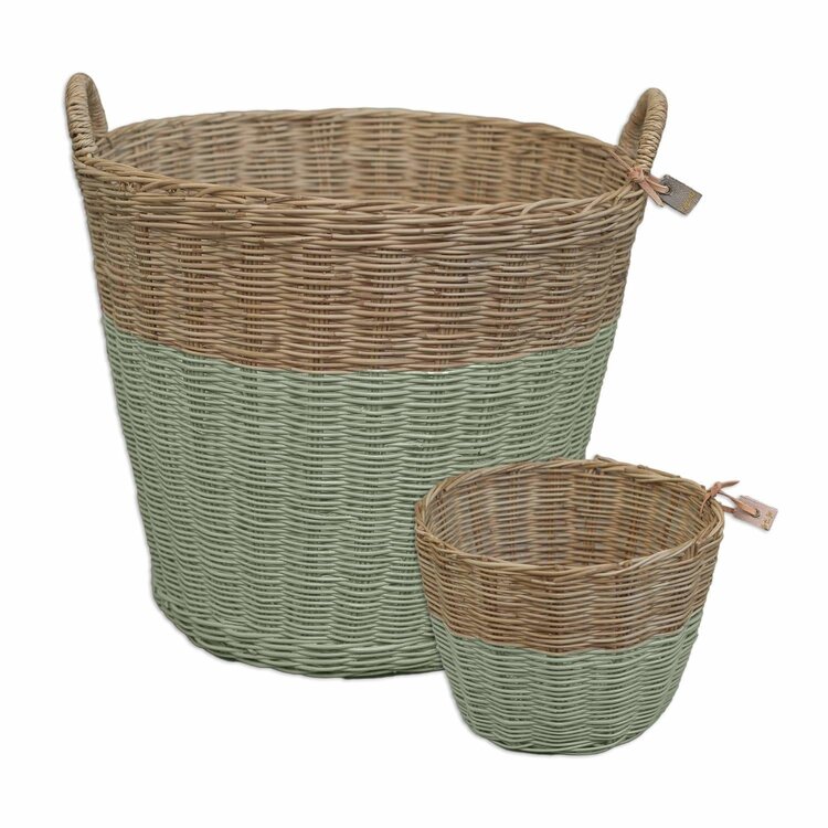 Numero 74 Rattan Storage Basket - Sage Green