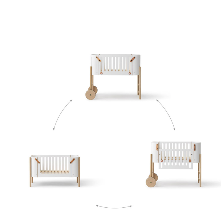 Oliver Furniture Co-Sleeper Incl. Bench Conversion Wood White/Oak