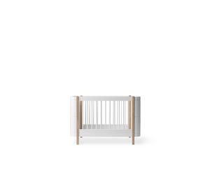 Wood Mini+ Cot Bed White/Oak Couleur Locale Kids