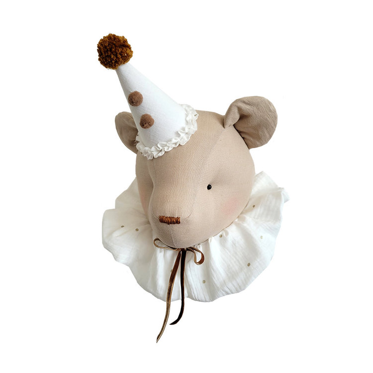 Love me Decoration Bear - Beige With Cream Collar