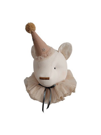 Dierenhoofd Beer - Beige Met Sterren Hoed