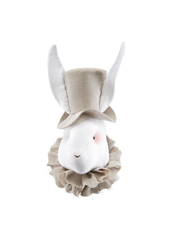 Love me Decoration Dierenhoofd Konijn -  Beige Hoed