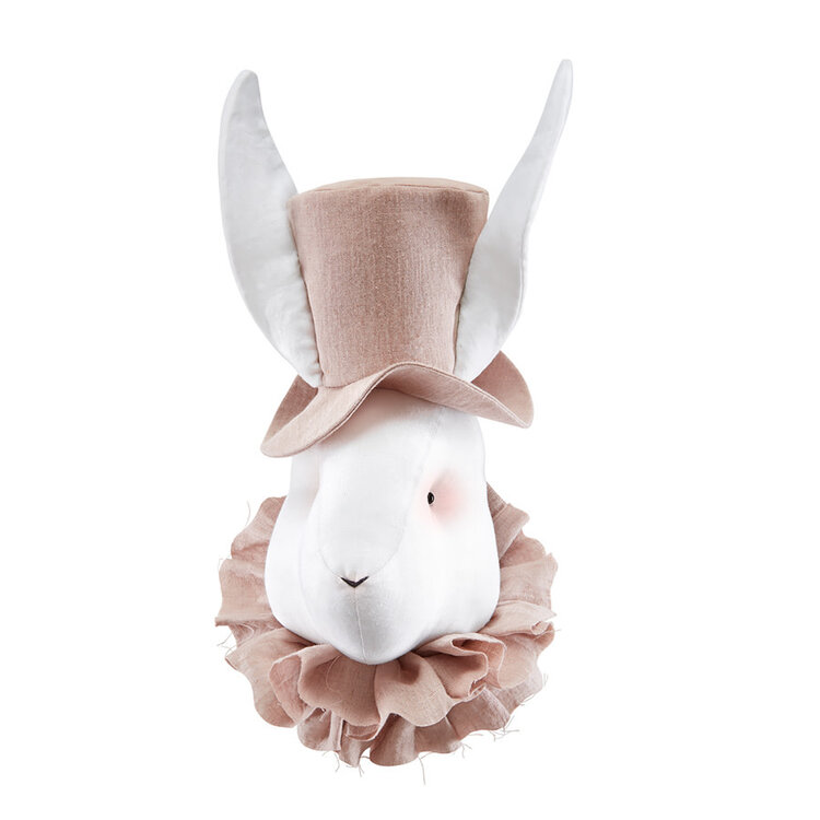 Love me Decoration Dierenhoofd Konijn - Roze Hoed