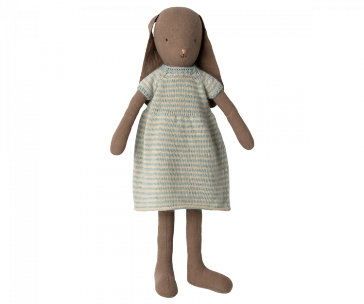 Maileg Bunny Size 4, Brown - Knitted dress