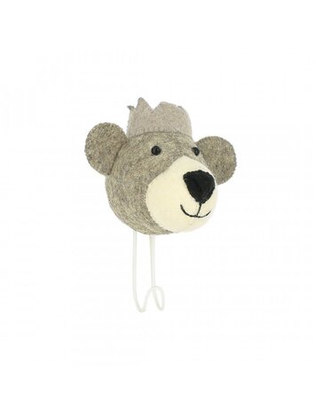 Fiona Walker England Kapstokje - Baby Bear With Blue Crown