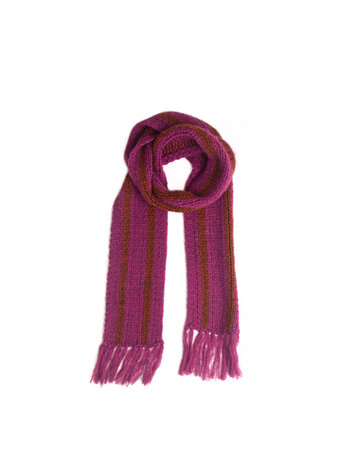 Long Live The Queen Striped Scarf - Purple Pink