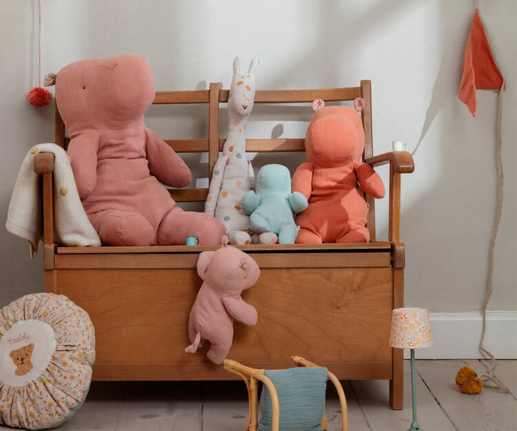 Maileg Safari Friends, Medium Hippo - Dusty Coral