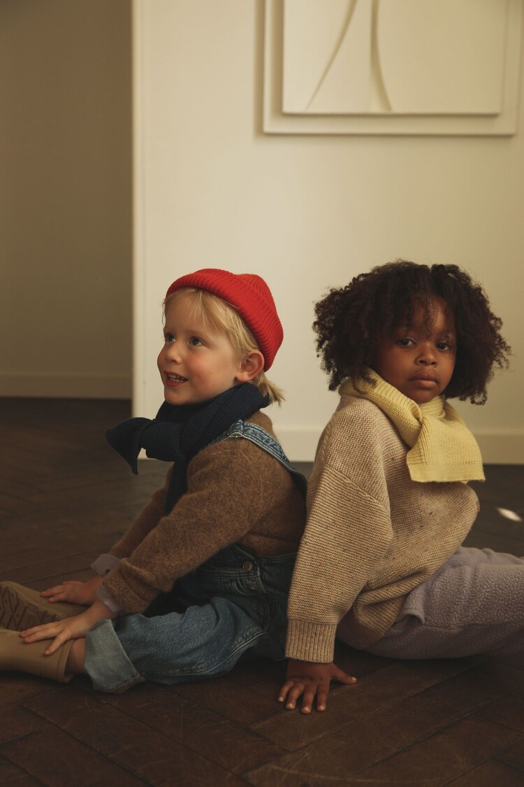 Hvid Sjaal Gustave - Blue