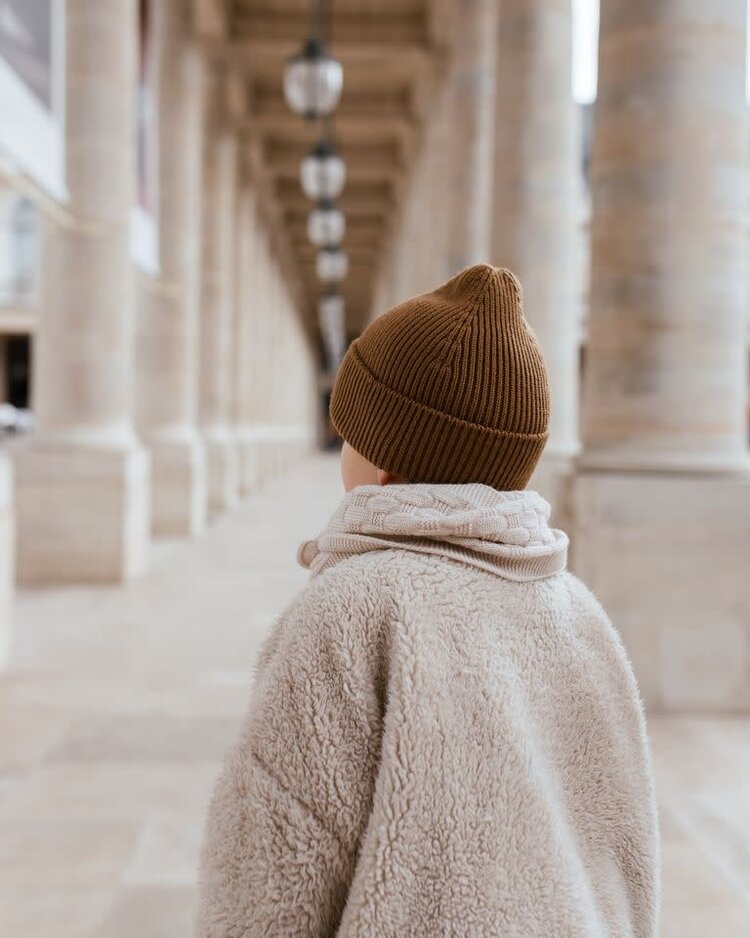 Hvid Beanie Fonzie - Chocolate