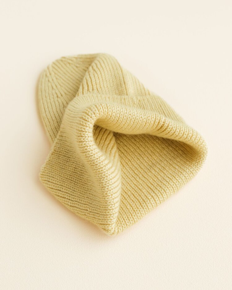 Hvid Beanie Fonzie - Light Yellow