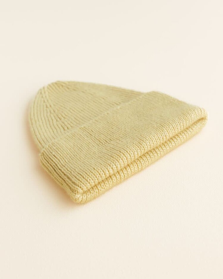 Hvid Beanie Fonzie - Light Yellow