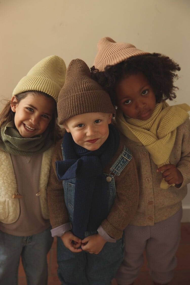 Hvid Beanie Fonzie - Mocha