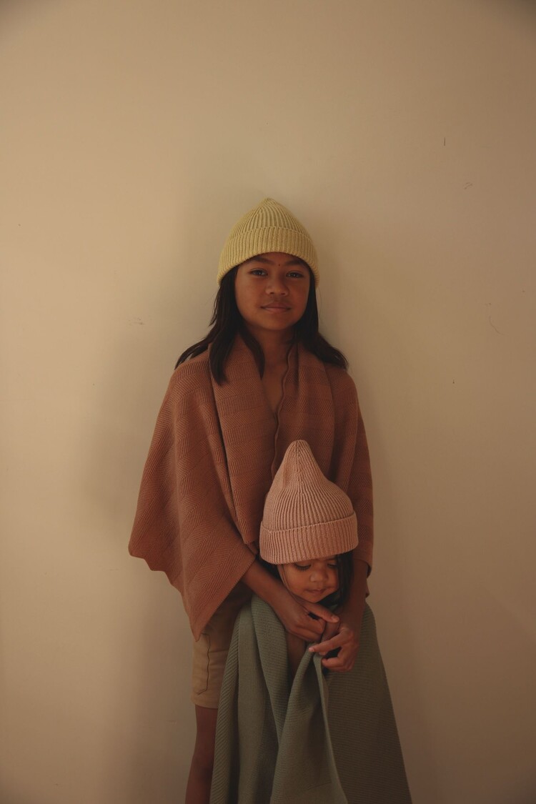 Hvid Beanie Fonzie - Rose