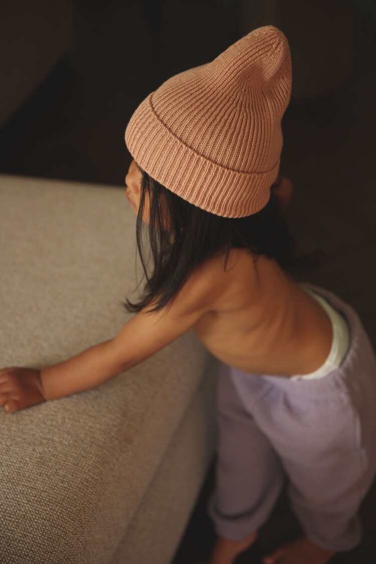 Hvid Beanie Fonzie - Rose