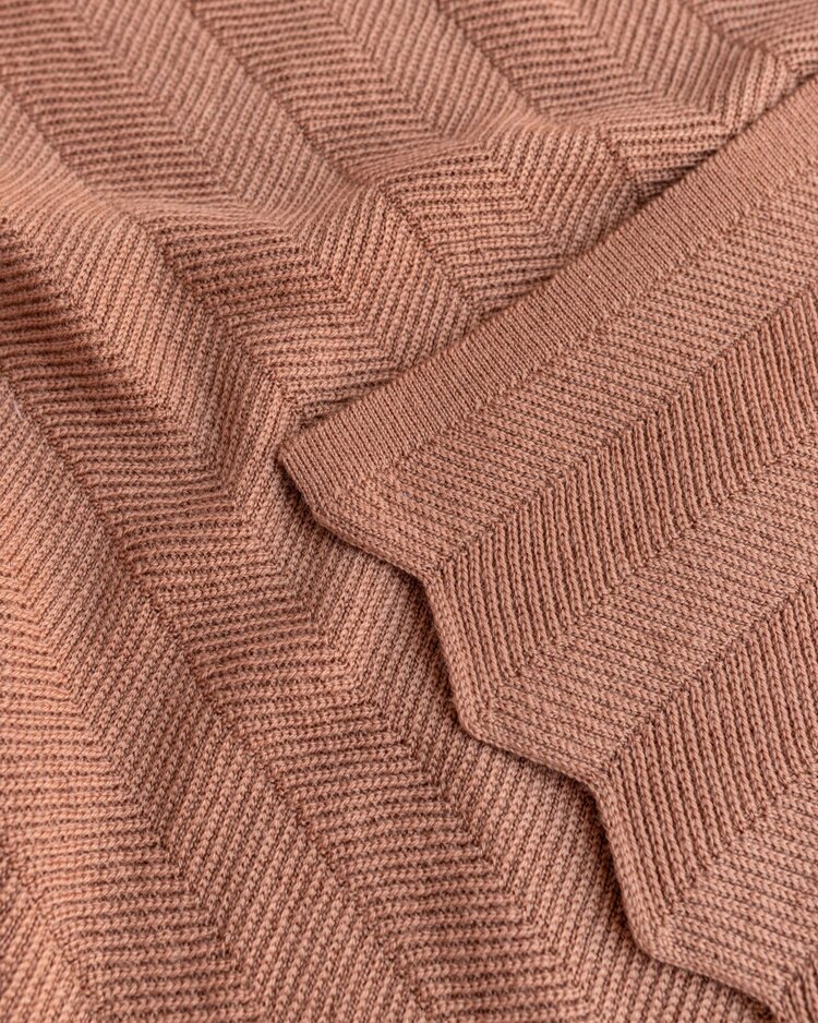 Hvid Blanket Freddie - Terracotta
