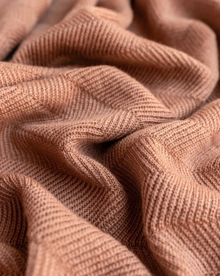 Hvid Blanket Freddie - Terracotta
