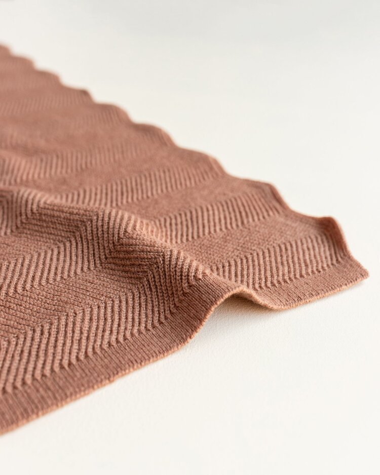 Hvid Blanket Freddie - Terracotta