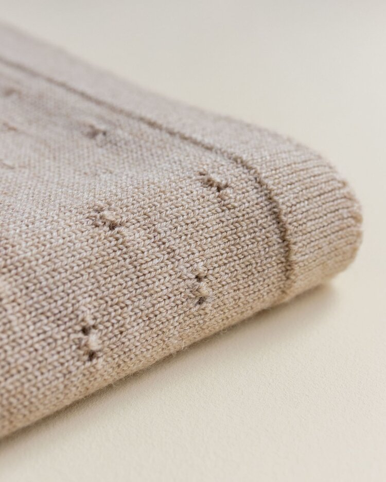 Hvid Blanket Bibi - Sand