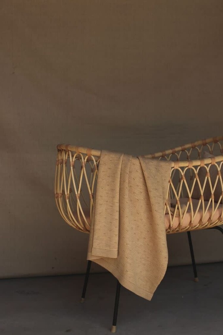 Hvid Blanket Bibi - Sand