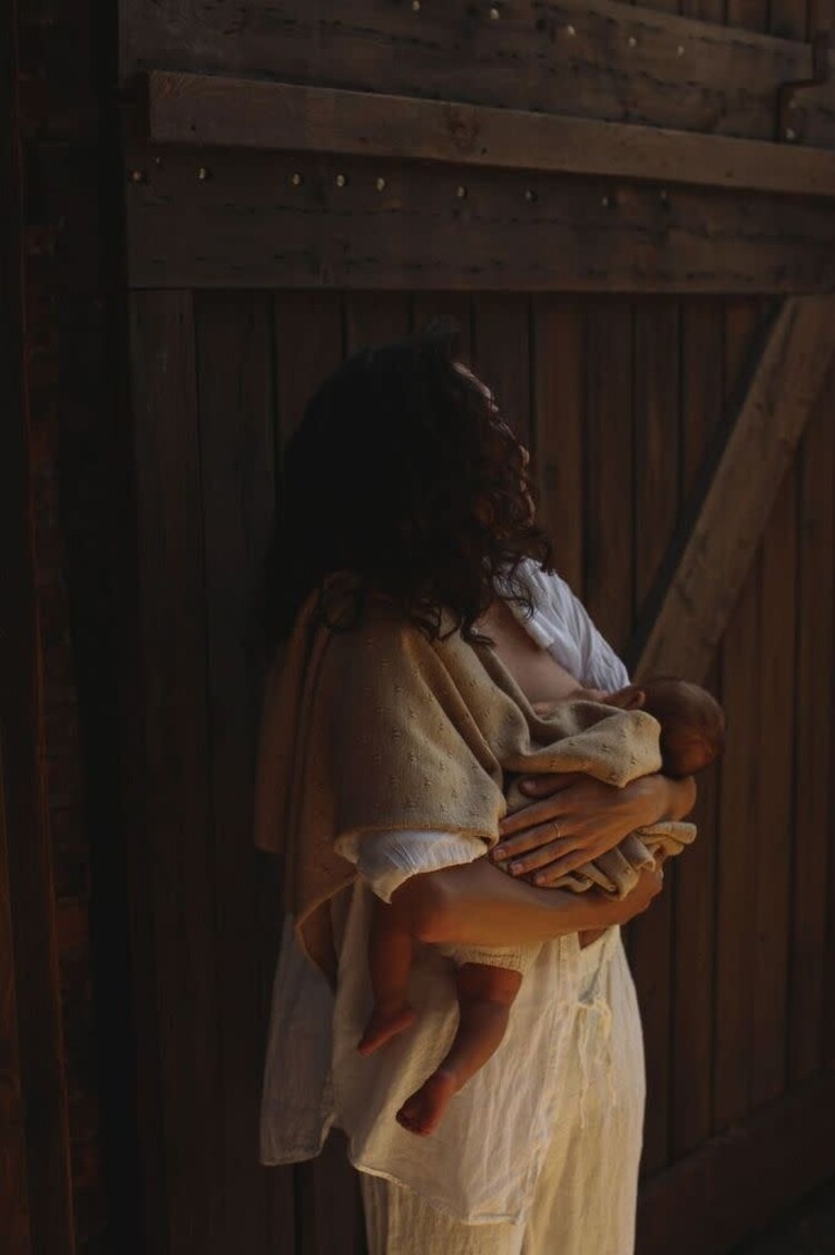 Hvid Dekentje Bibi - Sand