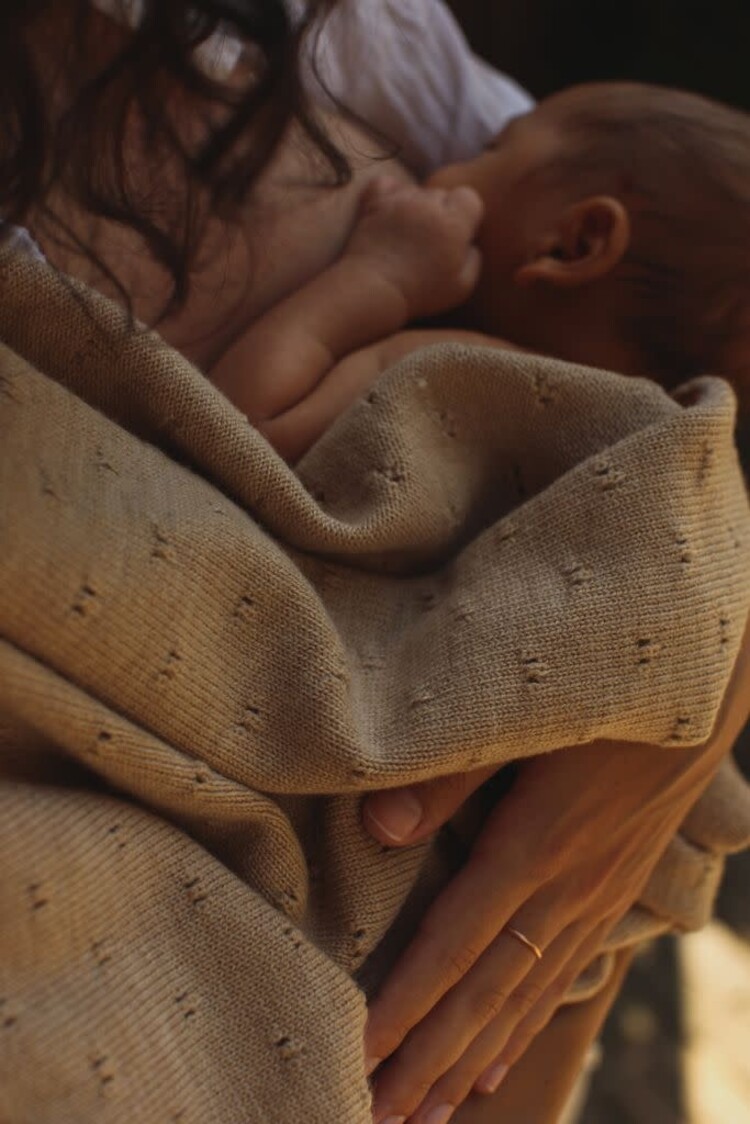 Hvid Blanket Bibi - Sand