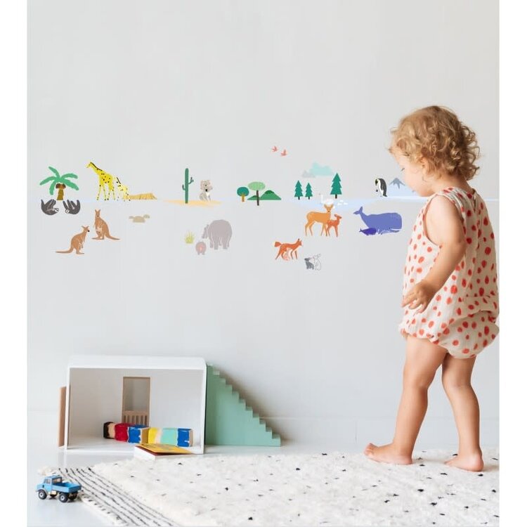 Mimi Lou Muursticker 'Border' - Around The World