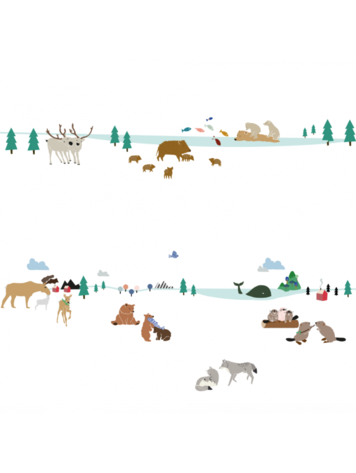 Mimi Lou Muursticker 'Border' - North Forest