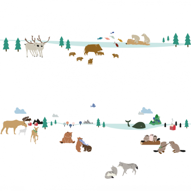 Mimi Lou Muursticker 'Border' - North Forest