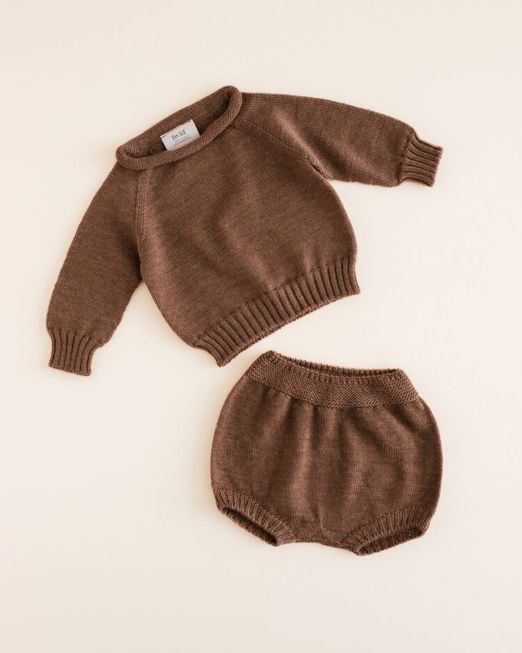Hvid Sweater Georgette - Mocha