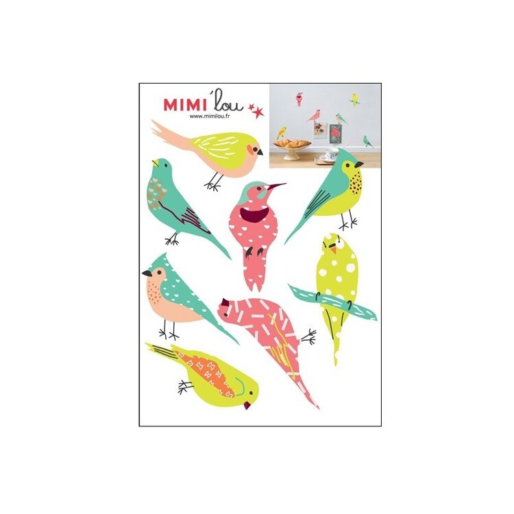 Mimi Lou Muurstickers 'Just A Touch' - Birds Colony