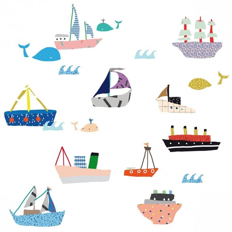 Mimi Lou Wallstickers 'Just A Touch' - Boats