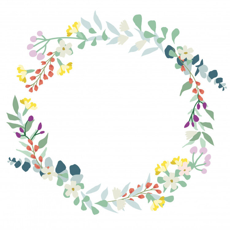 Mimi Lou Wallsticker 'Easy' - Flowers Wreath