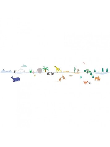 Mimi Lou Muursticker 'Border' - Around The World