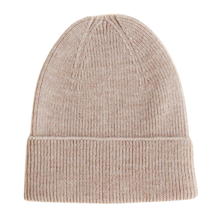 Hvid Beanie Fonzie - Sand