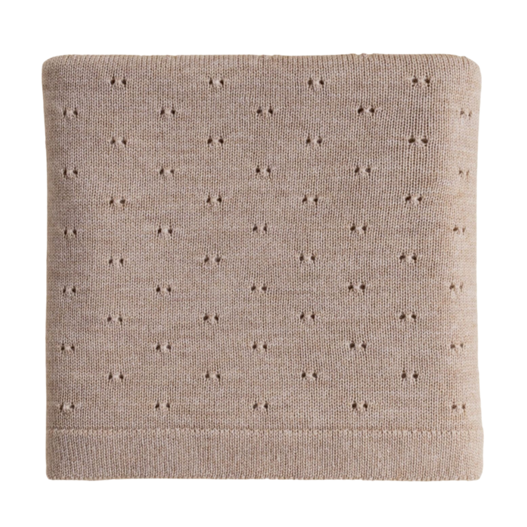 Hvid Blanket Bibi - Sand