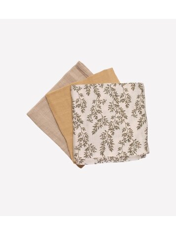 Main Sauvage 3 Pack Muslin Wipes - Bay Leaves