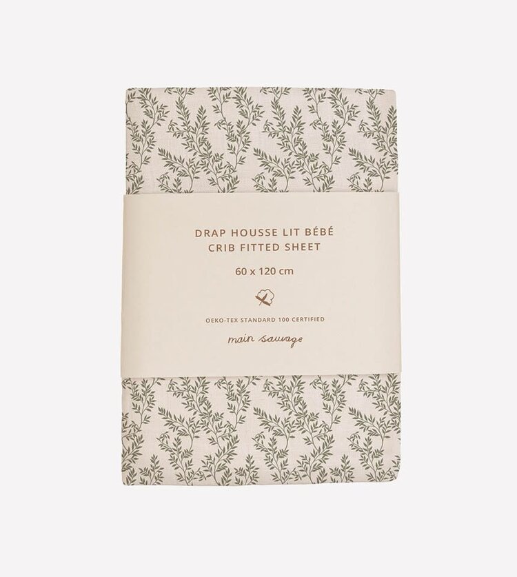 Main Sauvage Junior Hoeslaken - Bay Leaves Print