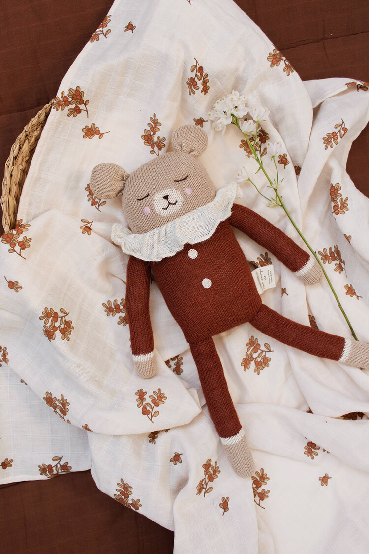 Main Sauvage Muslin Doek - Airelles print