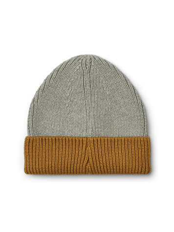 Liewood Ezra Beanie - Grey Melange/Golden Caramel Mix