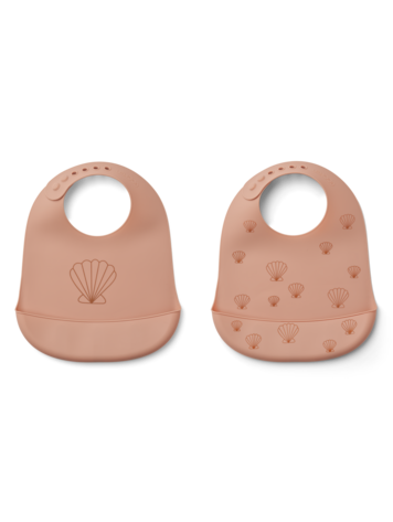 Liewood Tilda Silicone Slabbetje 2-Pack - Seashell Pale Tuscany