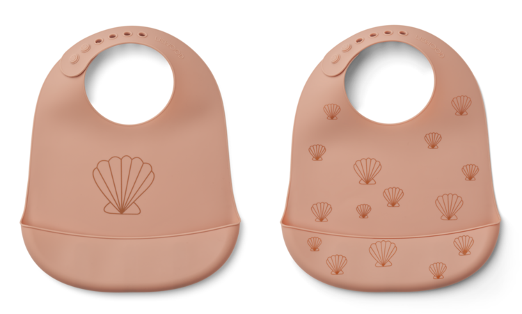 Liewood Tilda Silicone Bib 2-Pack - Seashell Pale Tuscany