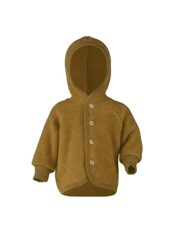 Engel Natur Hooded Jacket With Wooden Buttons - Saffron Mélange
