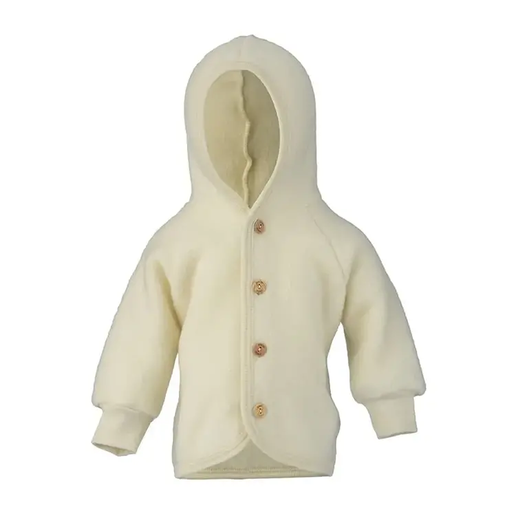 Engel Natur Hooded Jacket With Wooden Buttons - Natural