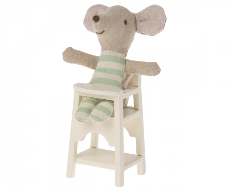 Maileg High Chair, Baby Mouse - Off White
