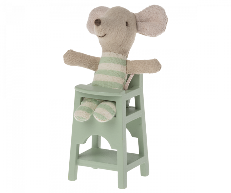 Maileg High Chair, Baby Mouse - Mint
