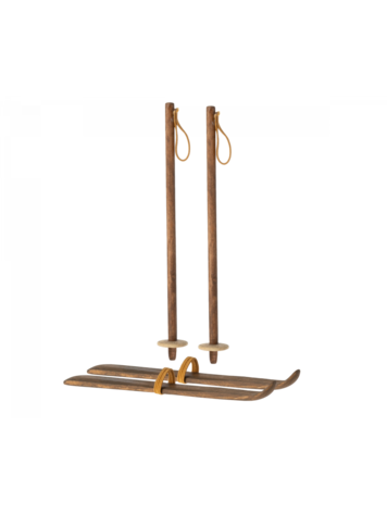 Maileg Ski And Ski Poles, Mum & Dad Mouse